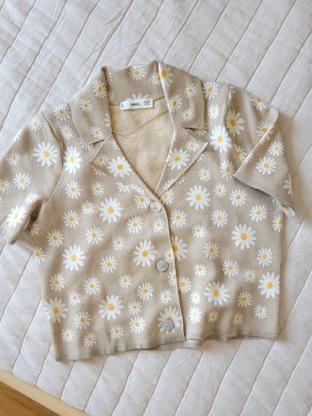 Mango short sleeve daisy cardigan sweater